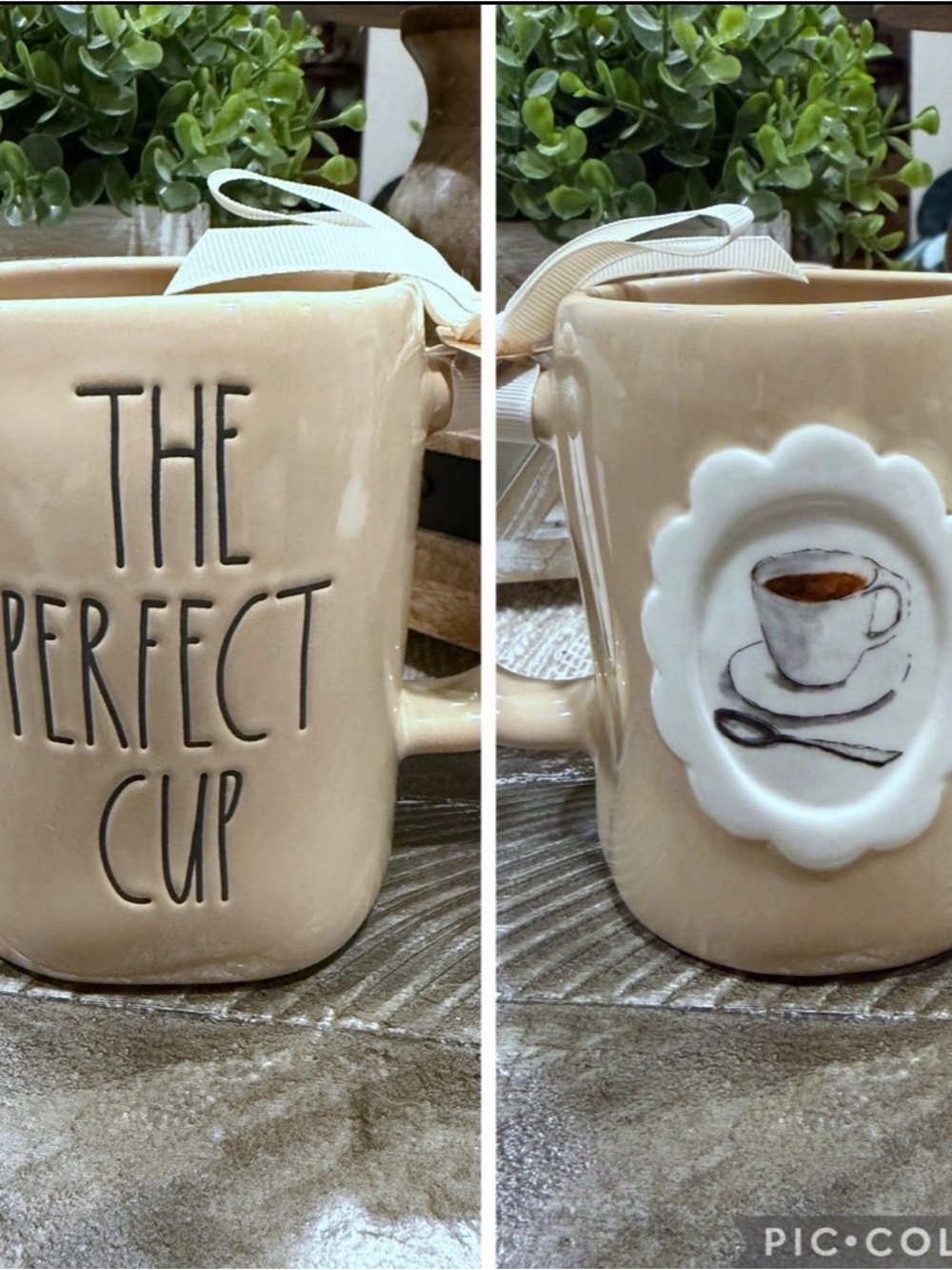 Rae Dunn The Perfect Cup Beige Ceramic Coffee Mug